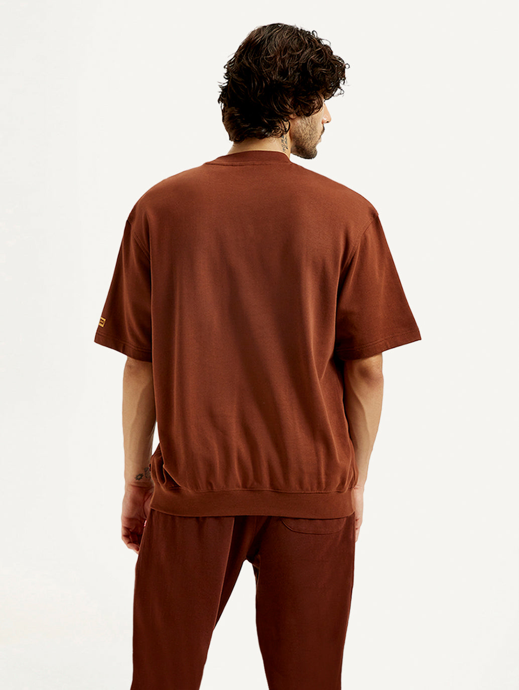 Men's Printed Round Neck Sweatshirt - Back View