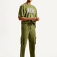 Men's Typography Olive Crew Neck Co-Ord Set - Styleshot View