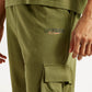 Men's Typography Olive Crew Neck Co-Ord Set - Detail View