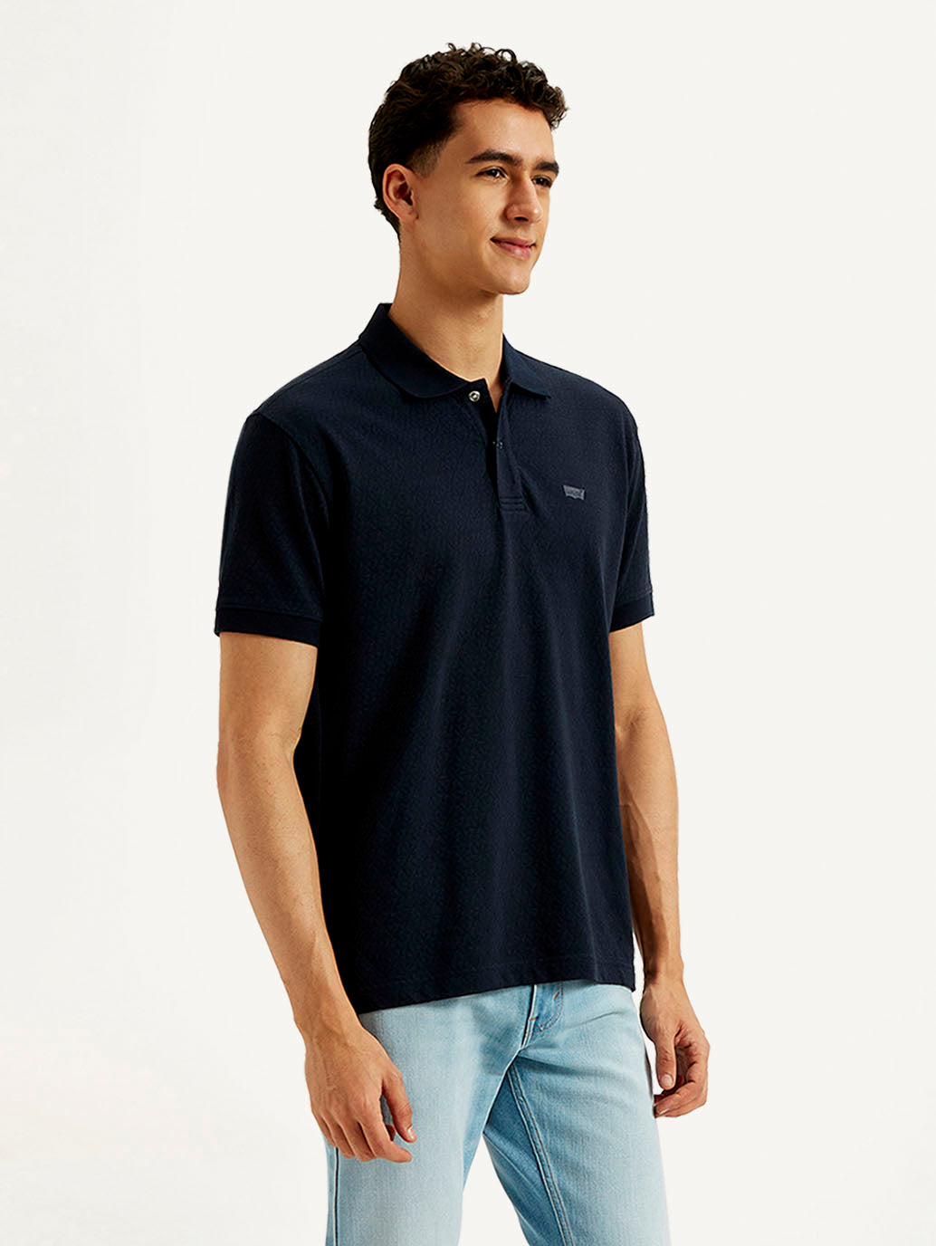 Men's Solid Slim Fit Polo T-shirt - Side View
