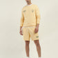Men's Solid Yellow Crew Neck Co-ord Set - Styleshot View