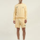 Men's Solid Yellow Crew Neck Co-ord Set - Front View