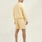 Men's Solid Yellow Crew Neck Co-ord Set - Back View