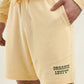 Men's Solid Yellow Crew Neck Co-ord Set - Detail View