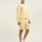 Men's Solid Yellow Crew Neck Co-ord Set - Side View