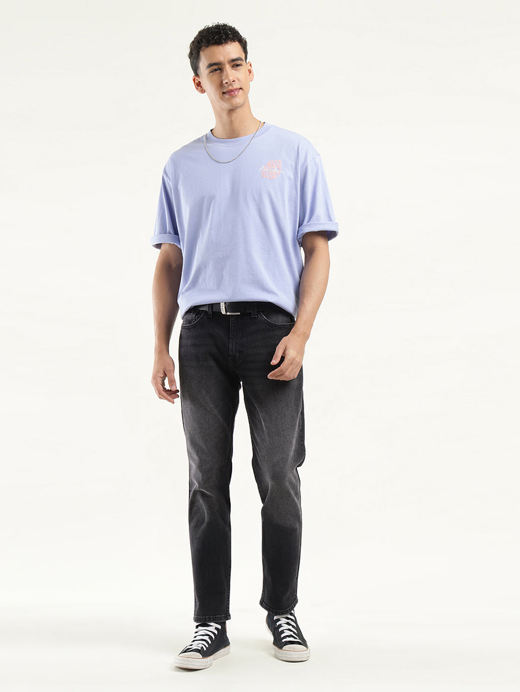 Men's 550 Black Loose Fit Mid Rise Jeans