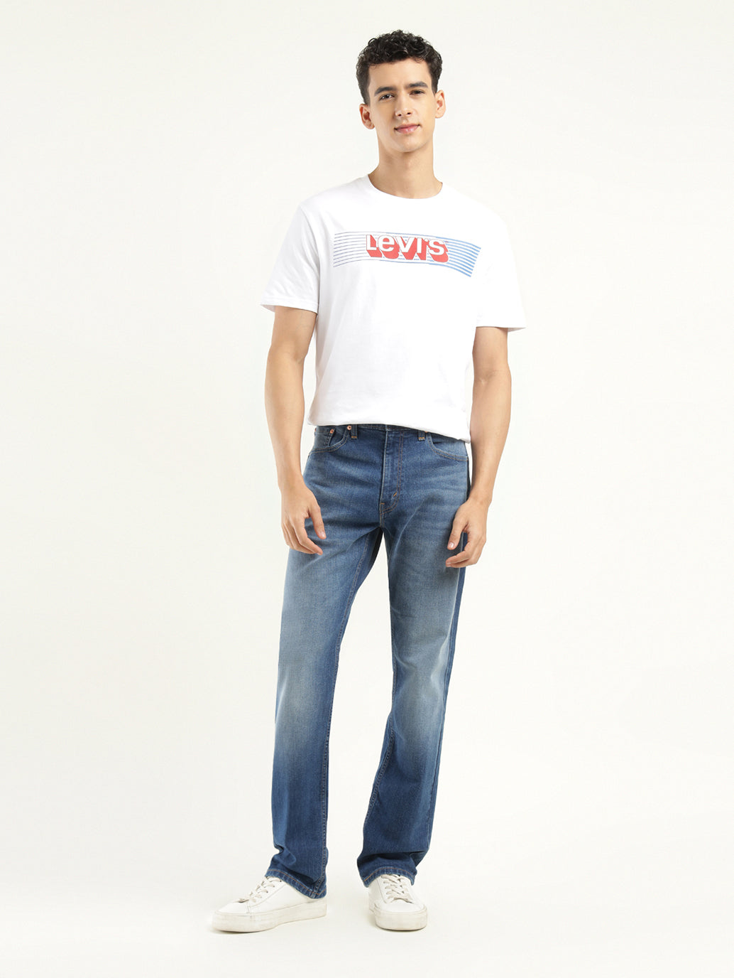 Men's 550 Blue Loose Fit Mid Rise Jeans - Front View