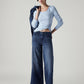 Women's 318 Dark Indigo Wide Leg Fit Mid Rise Redloop Jeans - Styleshot View