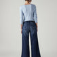 Women's 318 Dark Indigo Wide Leg Fit Mid Rise Redloop Jeans - Back View
