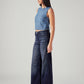 Women's 318 Dark Indigo Shaping Wide Leg Fit Mid Rise Redloop Jeans - Side View