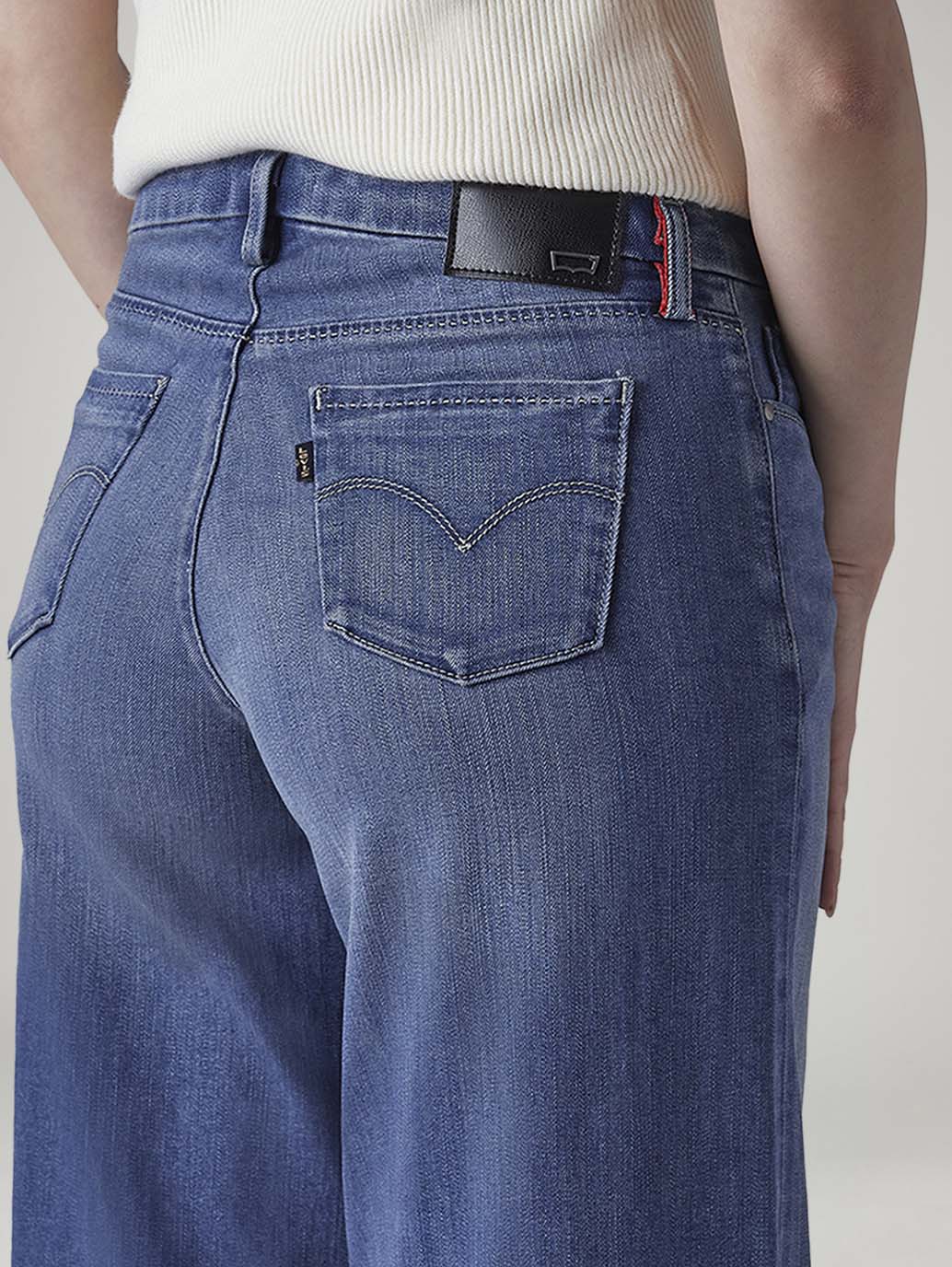 Women's 318 Shaping Wide Leg Fit Mid Rise Redloop Jeans - 20 View
