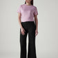 Women's 318 Black Wide Leg Fit Mid Rise Redloop Jeans - Logo View