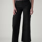 Women's 318 Black Wide Leg Fit Mid Rise Redloop Jeans - Front View