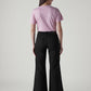 Women's 318 Black Wide Leg Fit Mid Rise Redloop Jeans - Back View