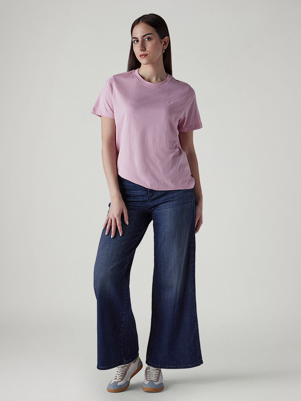 Women's 318 Dark Indigo Shaping Wide Leg Fit Mid Rise Redloop Jeans