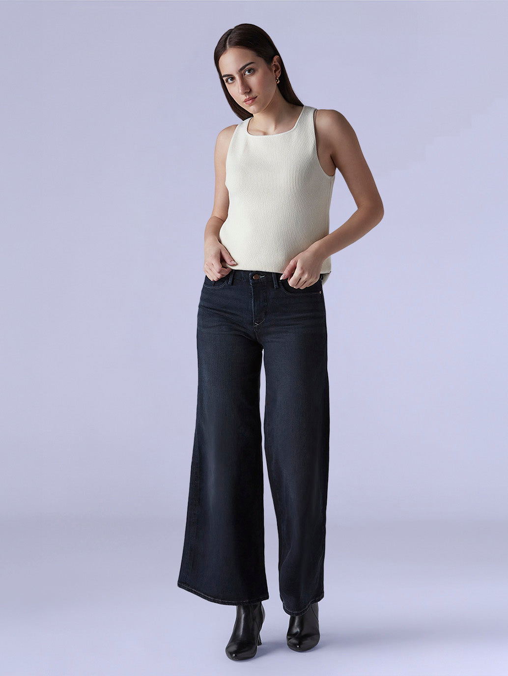 Women's 318 Shaping Wide Leg Fit Mid Rise Redloop Jeans
