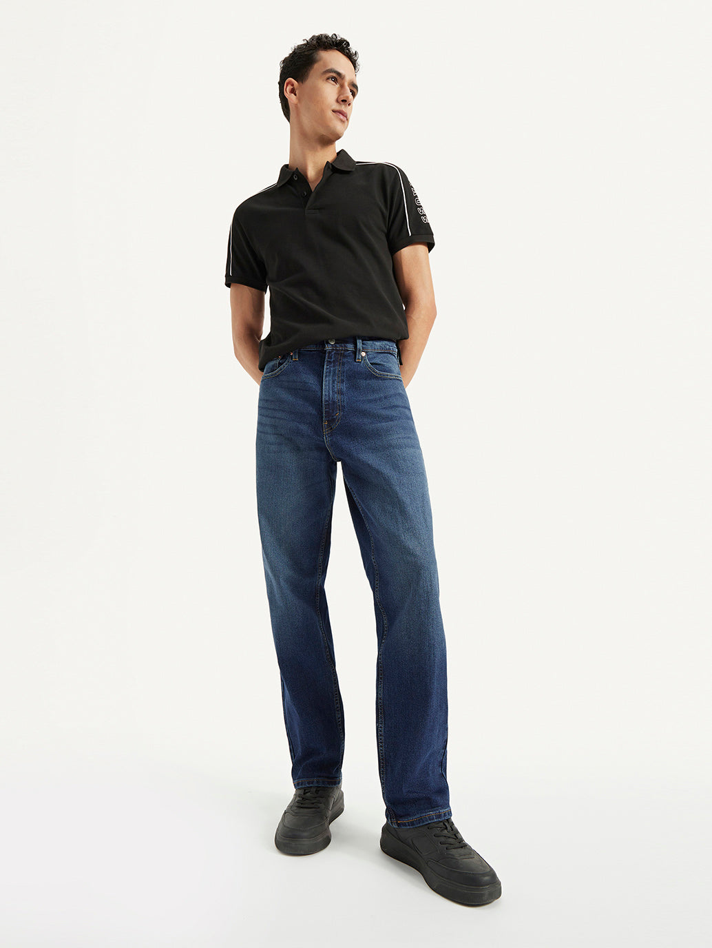 Men's 568 Blue Loose Fit Mid Rise Jeans