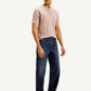 Men's 568 Navy Blue Loose Fit Mid Rise Jeans - Side View