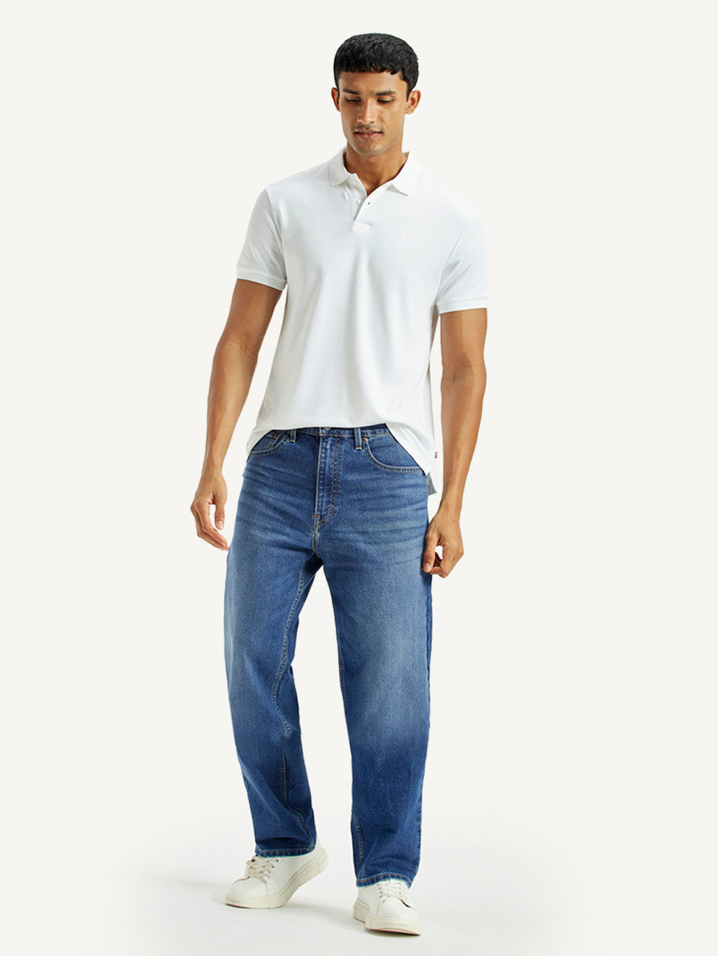 Men's 568 Indigo Loose Fit Mid Rise Jeans - Styleshot View