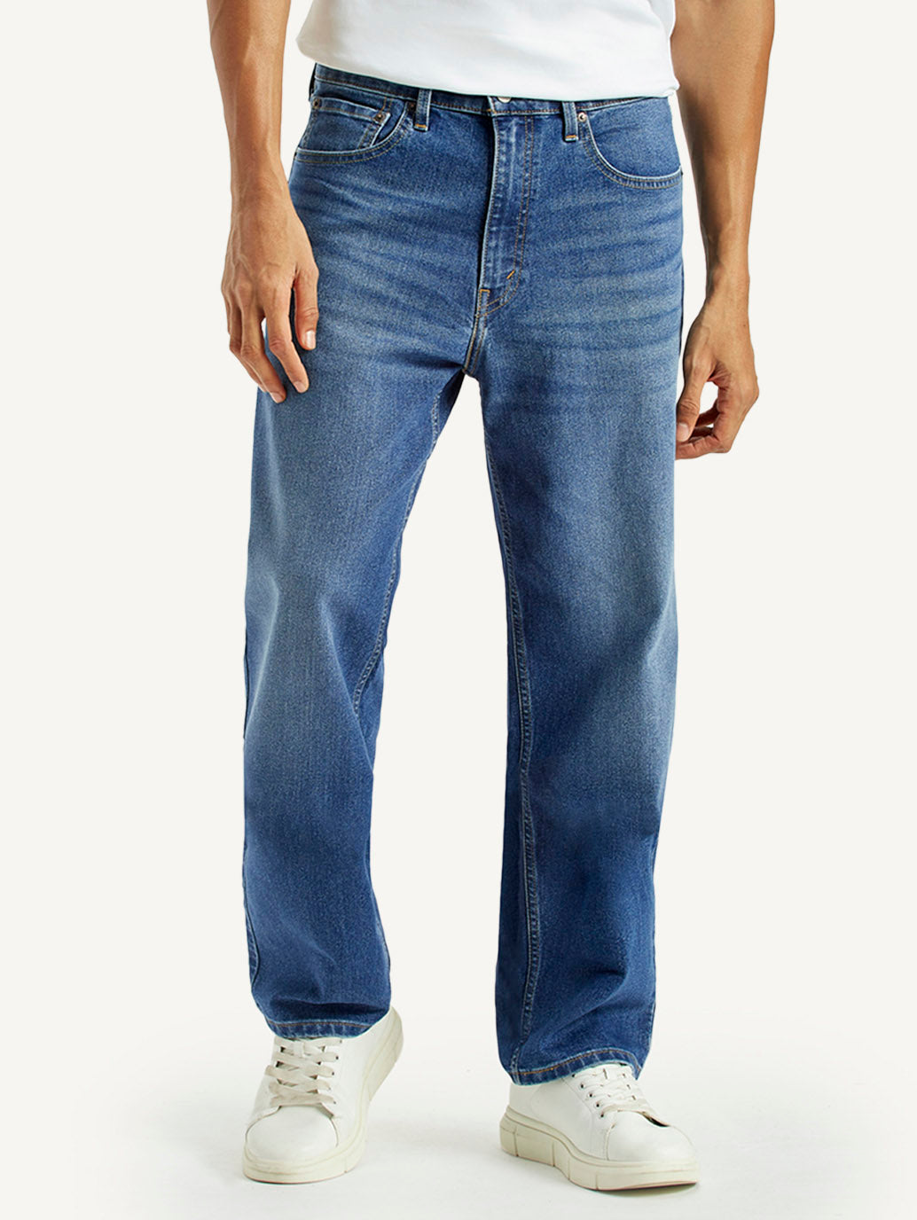 Men's 568 Indigo Loose Fit Mid Rise Jeans - Front View