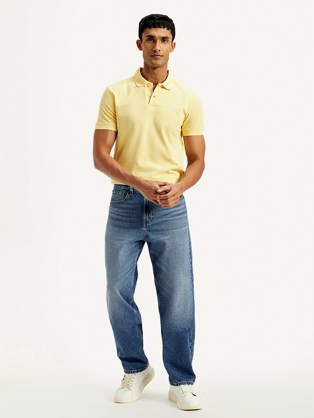 Men's 568 Blue Loose Fit Mid Rise Jeans - Front View