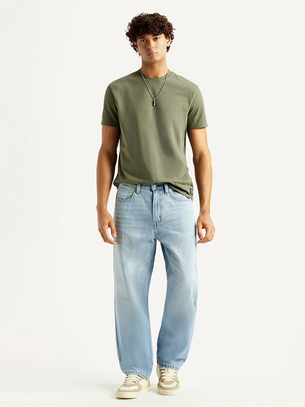 Men's 568 Light Blue Loose Fit Mid Rise Jeans