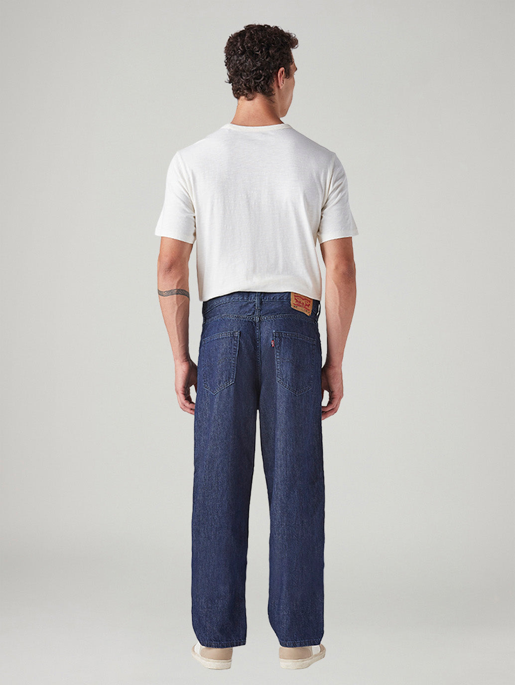 Men's 568 Dark Blue Loose Fit Mid Rise Jeans - Back View