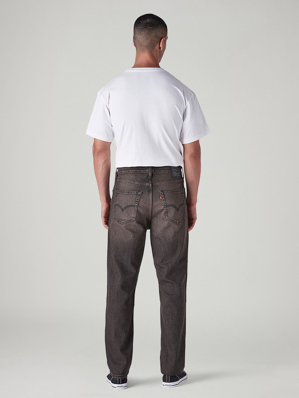 Men's 568 Brown Loose Fit Mid Rise Jeans - Back View