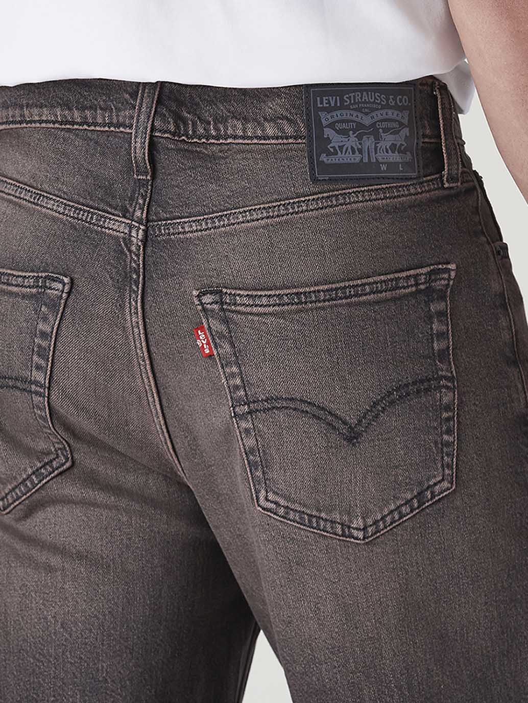 Men's 568 Brown Loose Fit Mid Rise Jeans - Detail View