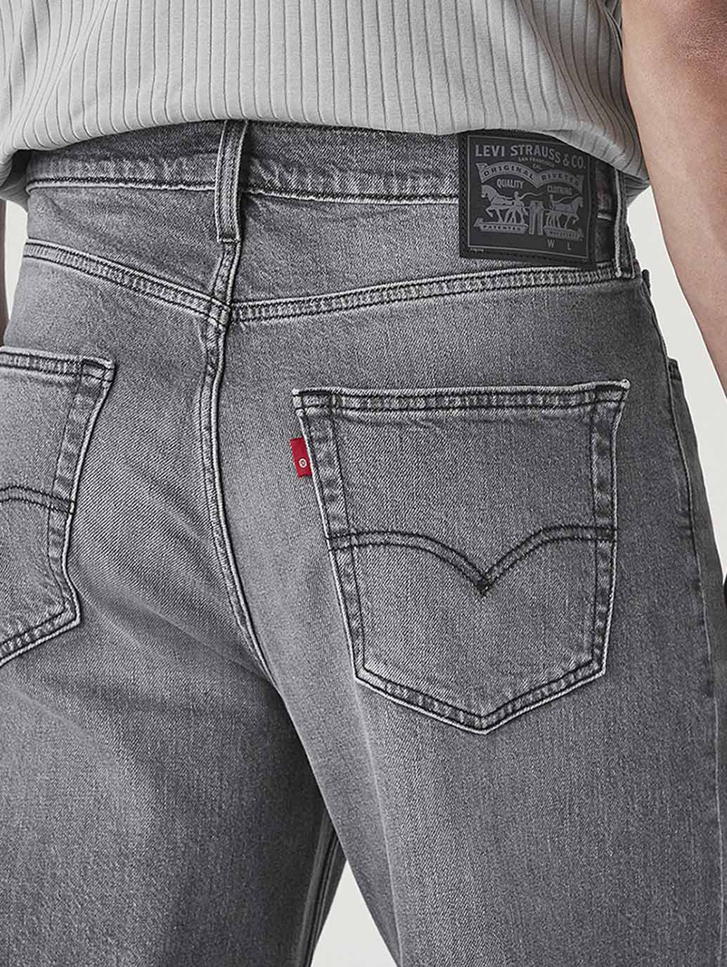 Men's 568 Grey Loose Fit Mid Rise Jeans - Detail View