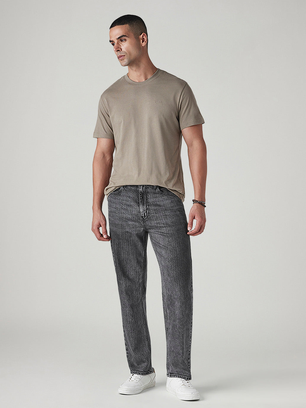 Men's 568 Charcoal Grey Loose Fit Mid Rise Jeans