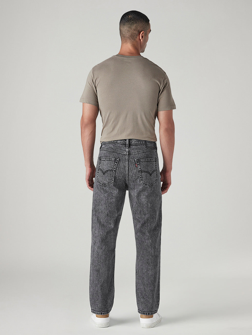 Men's 568 Charcoal Grey Loose Fit Mid Rise Jeans - Back View