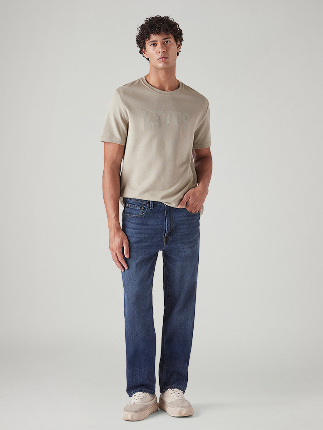 Men's 568 Blue Loose Fit Mid Rise Jeans