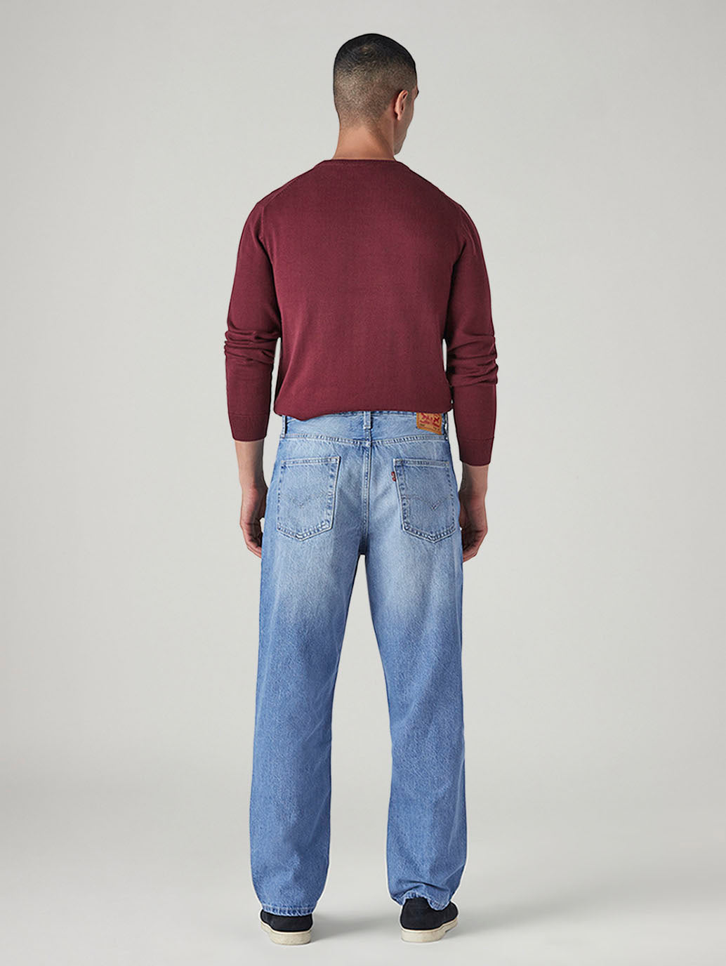 Men's 568 Light Blue Loose Fit Mid Rise Jeans - Back View