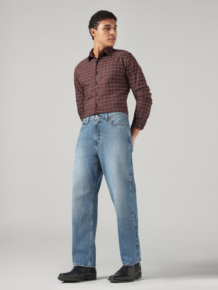 Men's 568 Light Blue Loose Fit Mid Rise Jeans