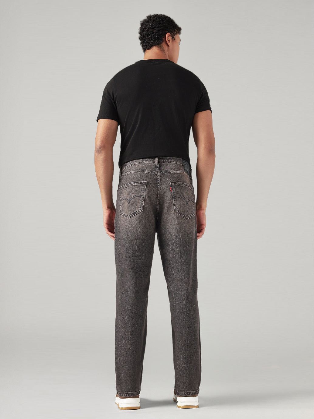 Men's 568 Charcoal Grey Loose Fit Mid Rise Jeans - Back View
