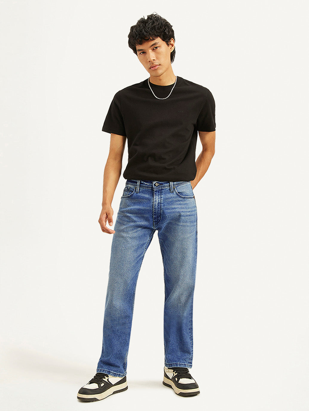 Men's 555 Blue Loose Fit Mid Rise Jeans - 0119c023-455e-4e30-b844-f584763a9067 View
