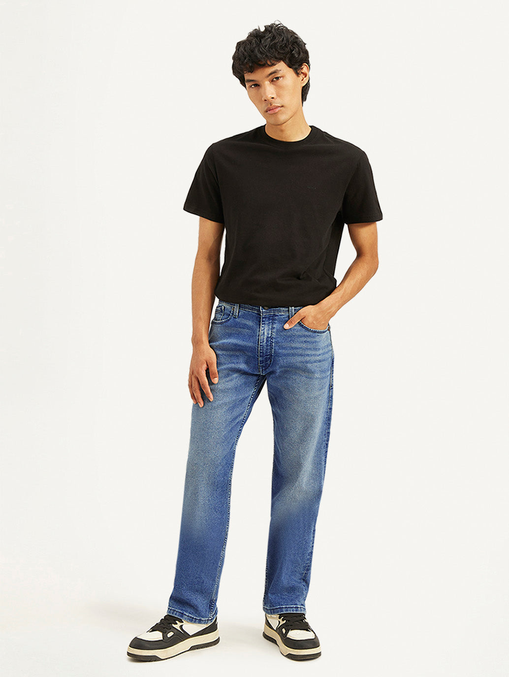 Men's 555 Blue Loose Fit Mid Rise Jeans - 254e87f9-17a8-4ff8-a52e-c64367a1d42b View