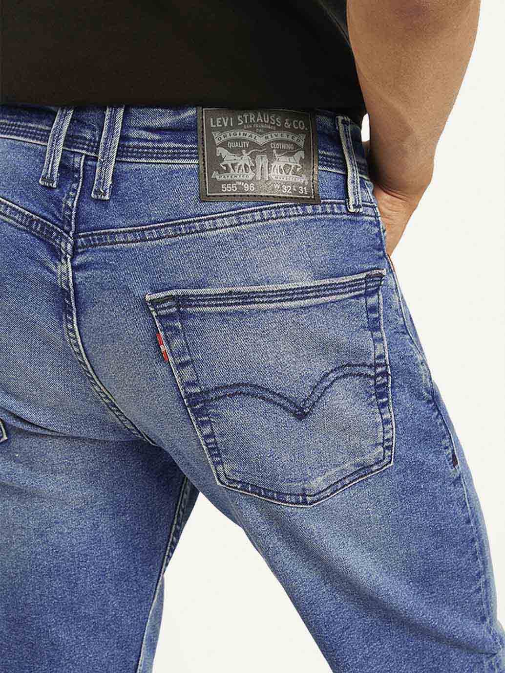 Men's 555 Blue Loose Fit Mid Rise Jeans - 82d3c6b3-7f9a-4529-b1e4-9a98c1b4dc3d View