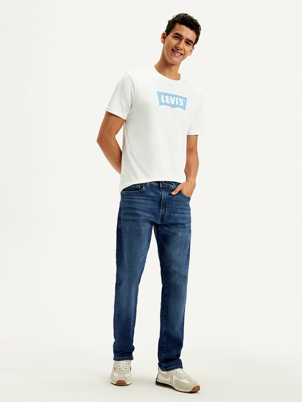 Men's 513 Blue Slim Straight Fit Mid Rise Jeans