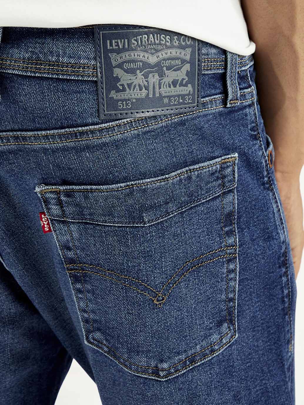 Men's 513 Blue Slim Straight Fit Mid Rise Jeans - c53eca54-9185-41dc-a9f2-853f88c79f14 View