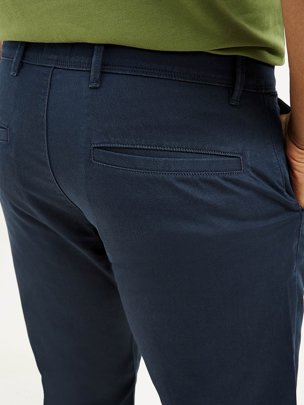 Men's Navy Authentic Straight Fit Chino Pants - Detail View