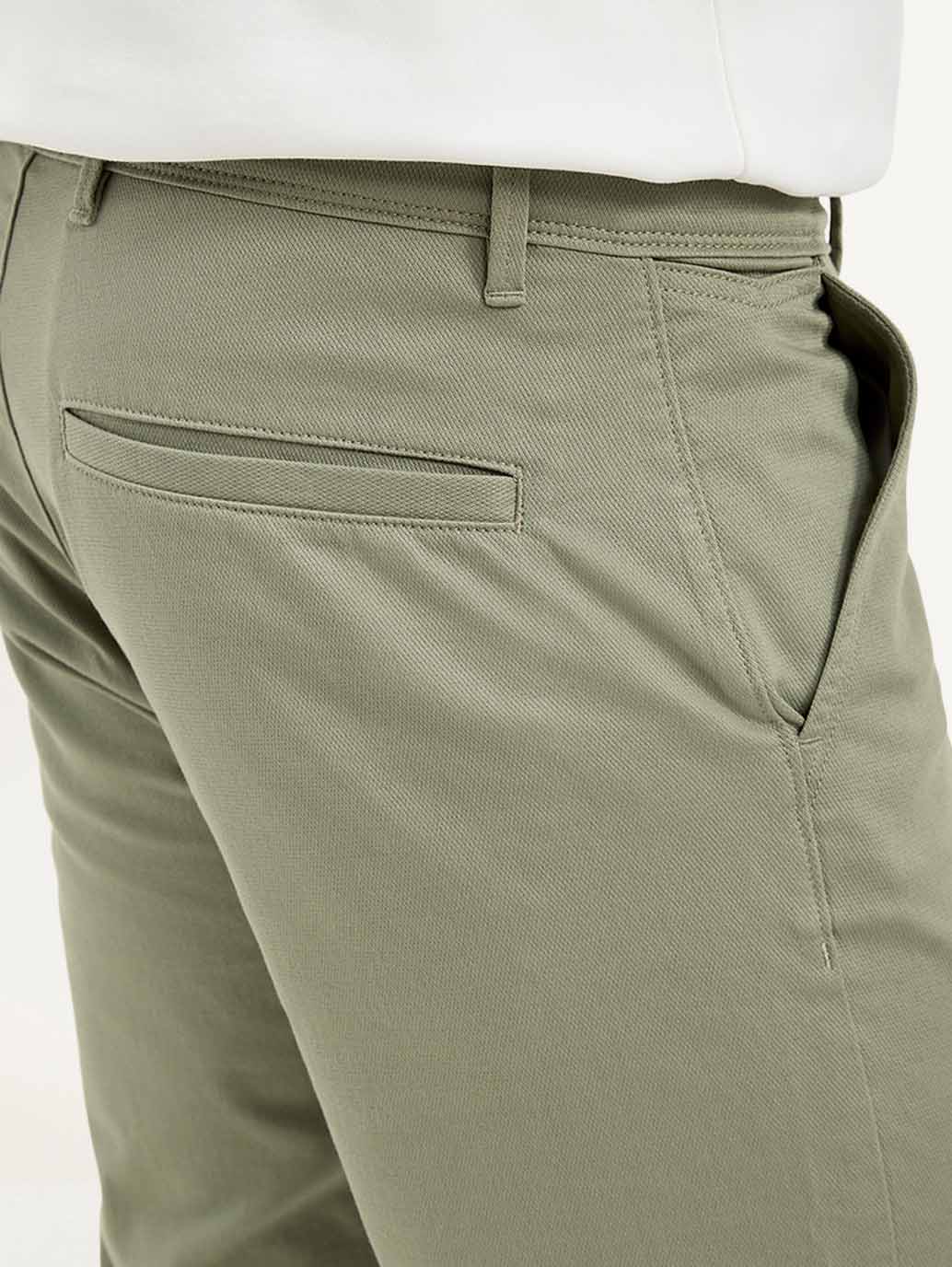Men's Green Authentic Straight Fit Chino Pants - Detail View