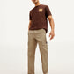 Men's Brown Loose Fit Cargo Trousers - Elevated View