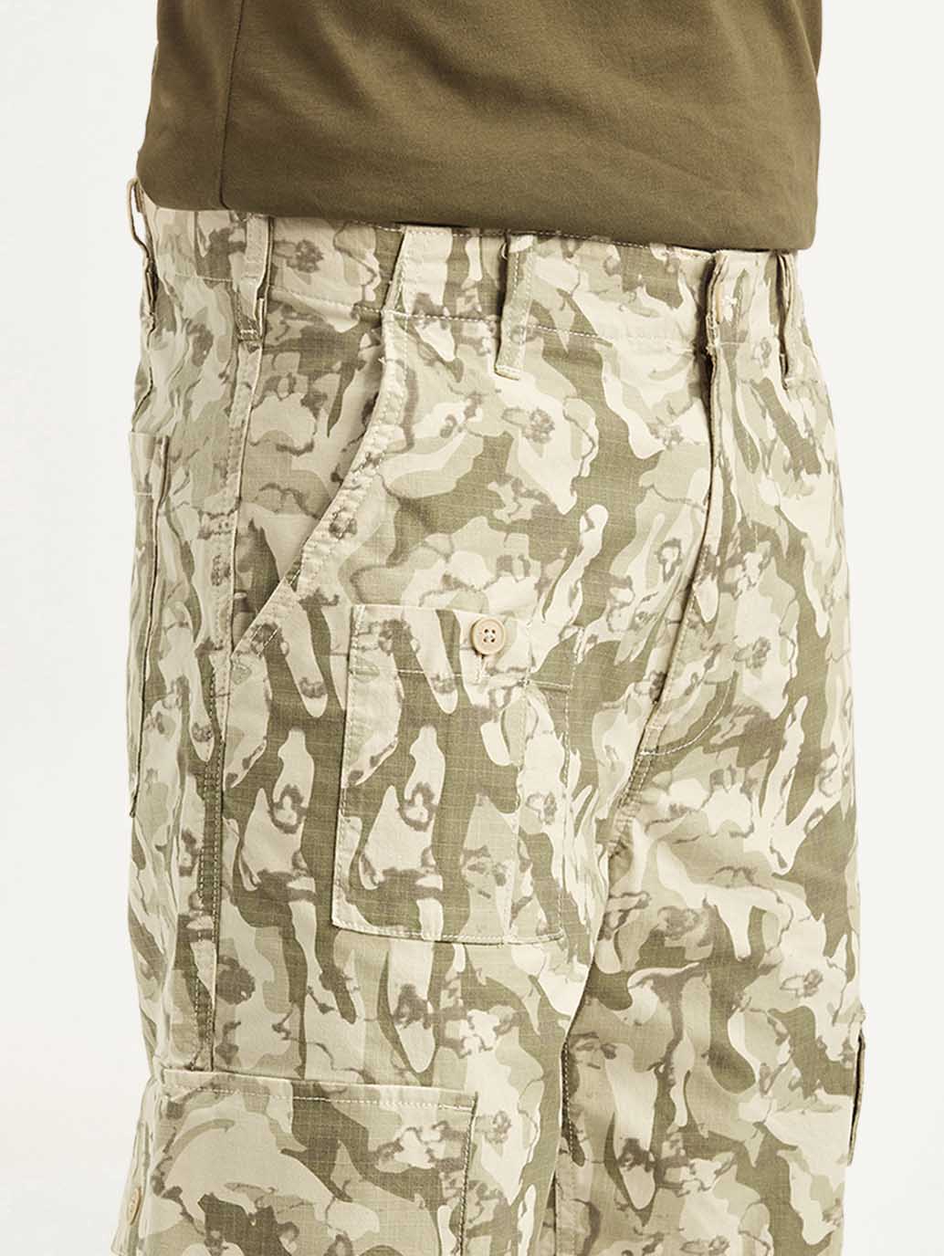 Men's Beige Loose Fit Cargo Trousers - c0cddd50-ed14-4110-b3a8-51a89bf36c9c View