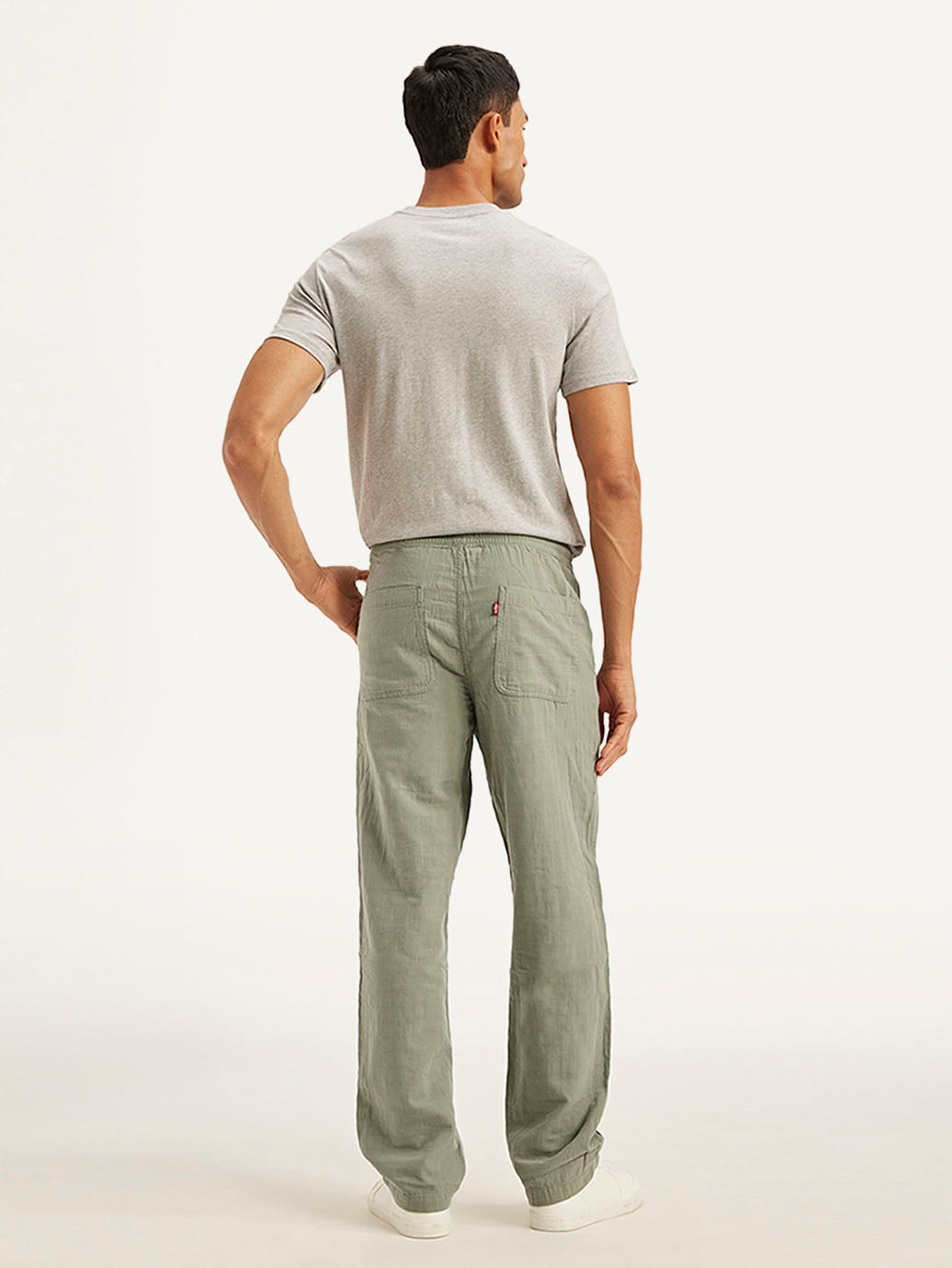 Men's Grey Loose Straight Fit Chino Trousers - 1bc6149c-036c-4a8a-ae14-22e7aedf87f1 View