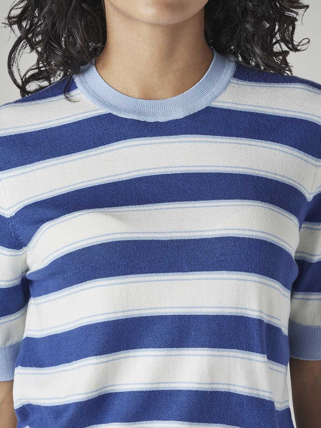 Women's Striped Regular Fit Top - Detail View