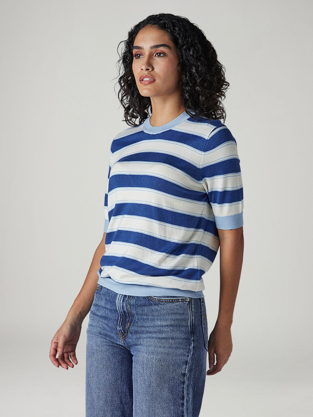 Women's Striped Regular Fit Top - Side View