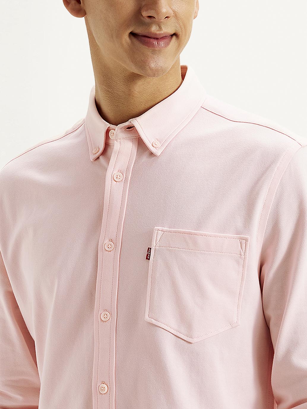 Men's Solid Slim Fit Shirt - Detail View