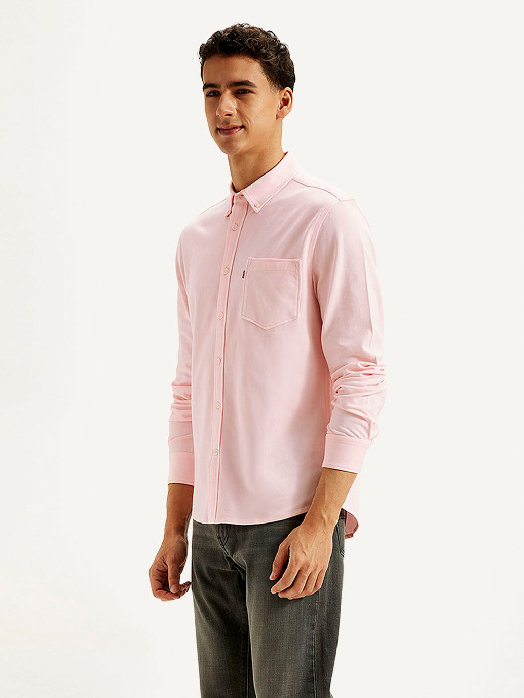Men's Solid Slim Fit Shirt - Side View